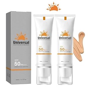 Tinted Sunscreen for Face, Universal Tinted Moisturizer Sunscreen, Protector Solar Con Color, Universal Protector Solar SPF 50, No Sticky Refreshing Universal Sunscreen UV Defense (2PC)