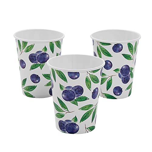 Fun Express Mixed Berry Leaves & Blueberries Paper Cups - 8 Ct.