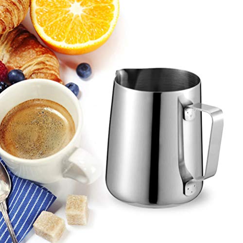 Jarra de espumar leite YARNOW 1,42 L, jarra de aço inoxidável para espumador de leite expresso e caf