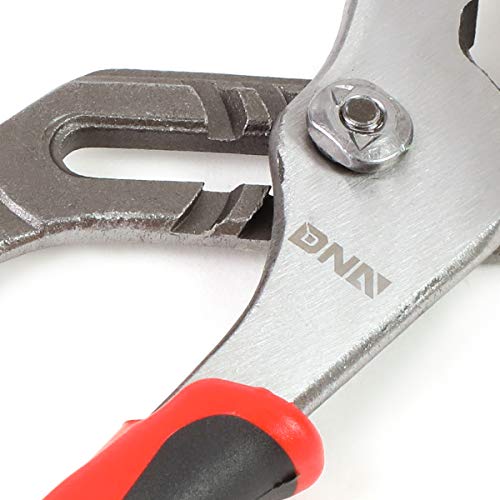 Dna Motoring Tools-00074 8 Inch Groove Joint Plier - Hardened Jaws Plier W/Heat-Treated Teeth, Pvc Grips, Satin Finish #TOP4