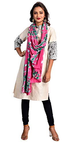 Image of Women's Pure Cotton Multi-Colored Traditional Authentic Tie Dye with Bandhej Bandhani Dupatta Chunni