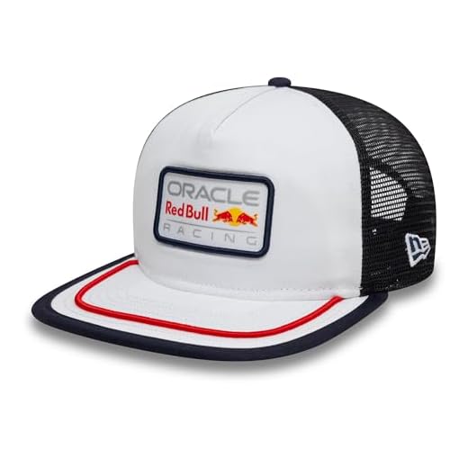 Red Bull Racing Boné de beisebol oficial da F1, New Era 9FIFTY, estilo camionista, branco e azul-marinho, branco/azul-marinho/vermelho, tamanho único, Branco/azul marinho/vermelho, Tamanho Único