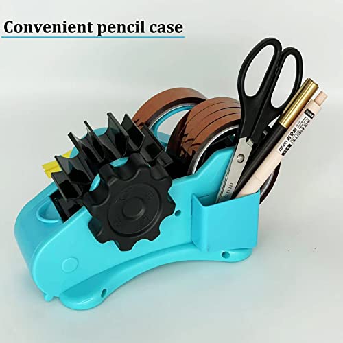 Blue Heat Tape Dispenser Sublimation - Multiple Roll Cut Heat Tape Dispenser To Precut 1.4'' Pieces For Heat Press/Mug Press Machine, 1+3'' Core, Semi-Automatic Tape Dispenser With Compartment Slots #TOP4