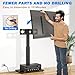 Rfiver Reinforced Floor TV Stand with Power Outlet&Mount for 32-70 Inch TVs Up to 110 lbs, Height Adjustable Swivel TV Stand, Space Saving Tall TV Mount Stand for Bedroom, Living Room