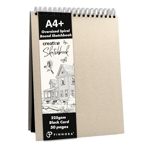 Carnet de croquis créatif A4+ papier noir pour capturer vos dessins et inspirations