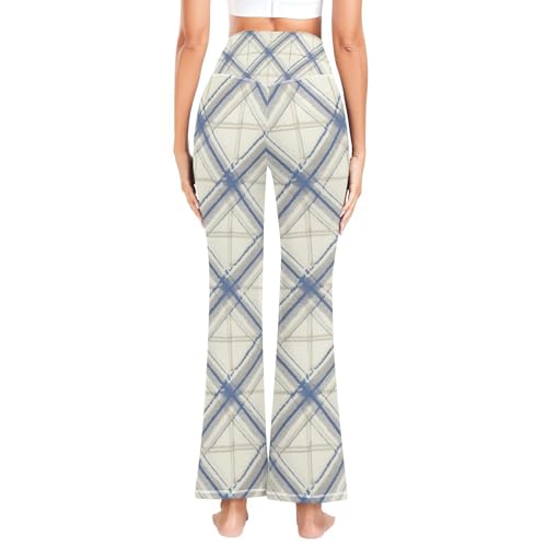 Pantalon de yoga ample décontracté imprimé géométrique écossais - 4