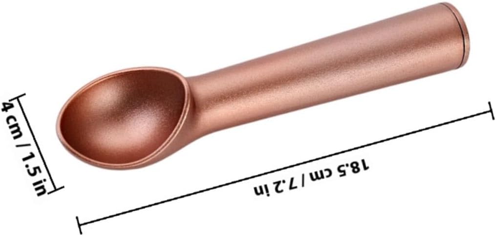 GLEAVI 4pcs Aluminum Alloy Ice Cream Scoop with Non-stick Melon Baller Dessert Spoons for Hard Ice Cream Fruit Balls and Meatballs Kitchen Scoopers in Gold Rose Gold Black Natural Colors