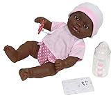 JC Toys - La Newborn Nursery | 7 Piece Doll Gift Set | 12' Life-Like African American Doll with Accessories | Pink | Ages 2+ (18345)