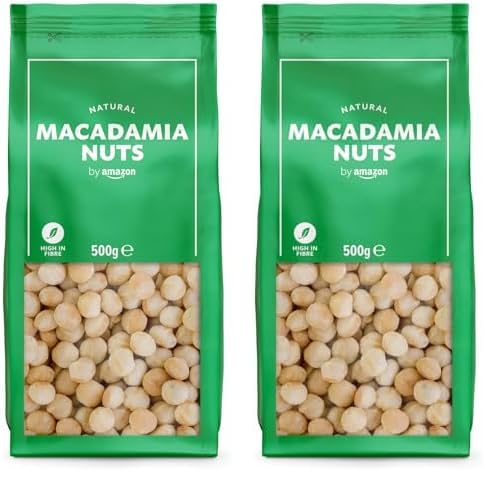 by Amazon Nueces de macadamia, Sin Sal, 500 g (Paquete de 2)