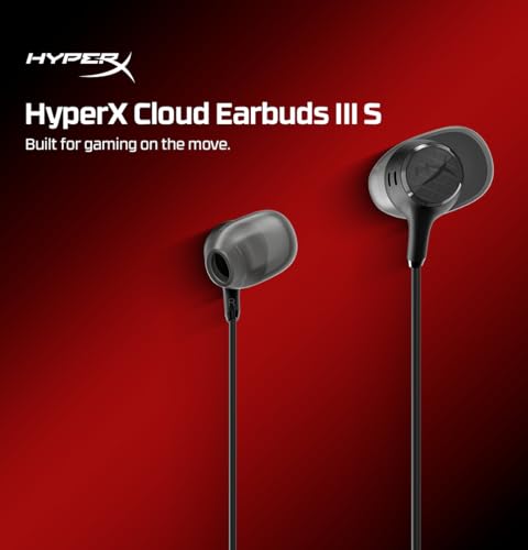 Image of HyperX Cloud Earbuds III - Wired Earbuds, PC; Nintendo Switch; Console Controller, Dynamic; 14.3 mm Driver, Silicone Ear Tips, Black, (BN7R9AA)