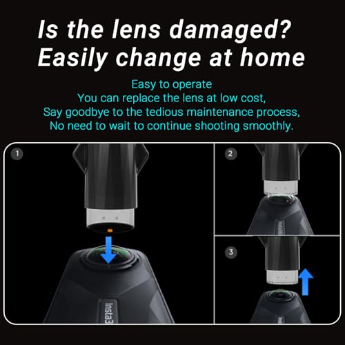 Insta 360 X5 Replacement Lens Complete Kit Accessories, with 2 × Replaceable Lenses for Insta360 X5, Plus Tools to Replace and Clean The Lens by Sruim - Image 4