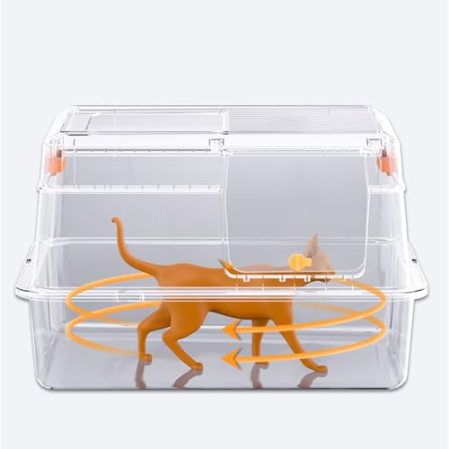 Arenero para gatos de acero inoxidable con tapa y entrada frontal miniatura 6