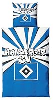 Hamburger SV HSV Bettwäsche Set ** Strahlen **, 80 x 80 cm, 135 x 200 cm, 100% Baumwolle, Reißverschluss