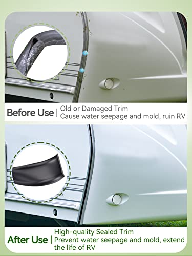 Madholly Rv Insert Molding Trim, 1 Inch Heavy-Duty Vinyl Travel Trailer Insert Trim Waterproof & Uv-Resistant Screw Cover For Rv Camper Accessories (Black, 100Ft) #TOP3