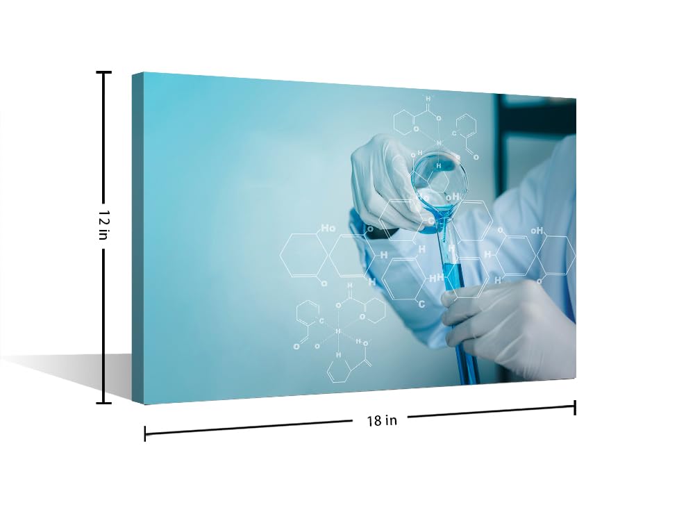 Image of TUMOVO Canvas Wall Art Medical Examination Poster Canvas Paintings Wall Art 1 Panel Medical Young Scientist Wall Decor for Living Room, Bedroom, Bathroom, Office. Framed Ready to Hang (12 inch Wx18 H)