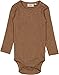Produktbild Wheat | Baby Body Rib | Weicher Bio-Baumwollmischung | Schulter- und untere Druckknöpfe | Oeko-Tex Zertifiziert | Coffee Melange - 68/6m