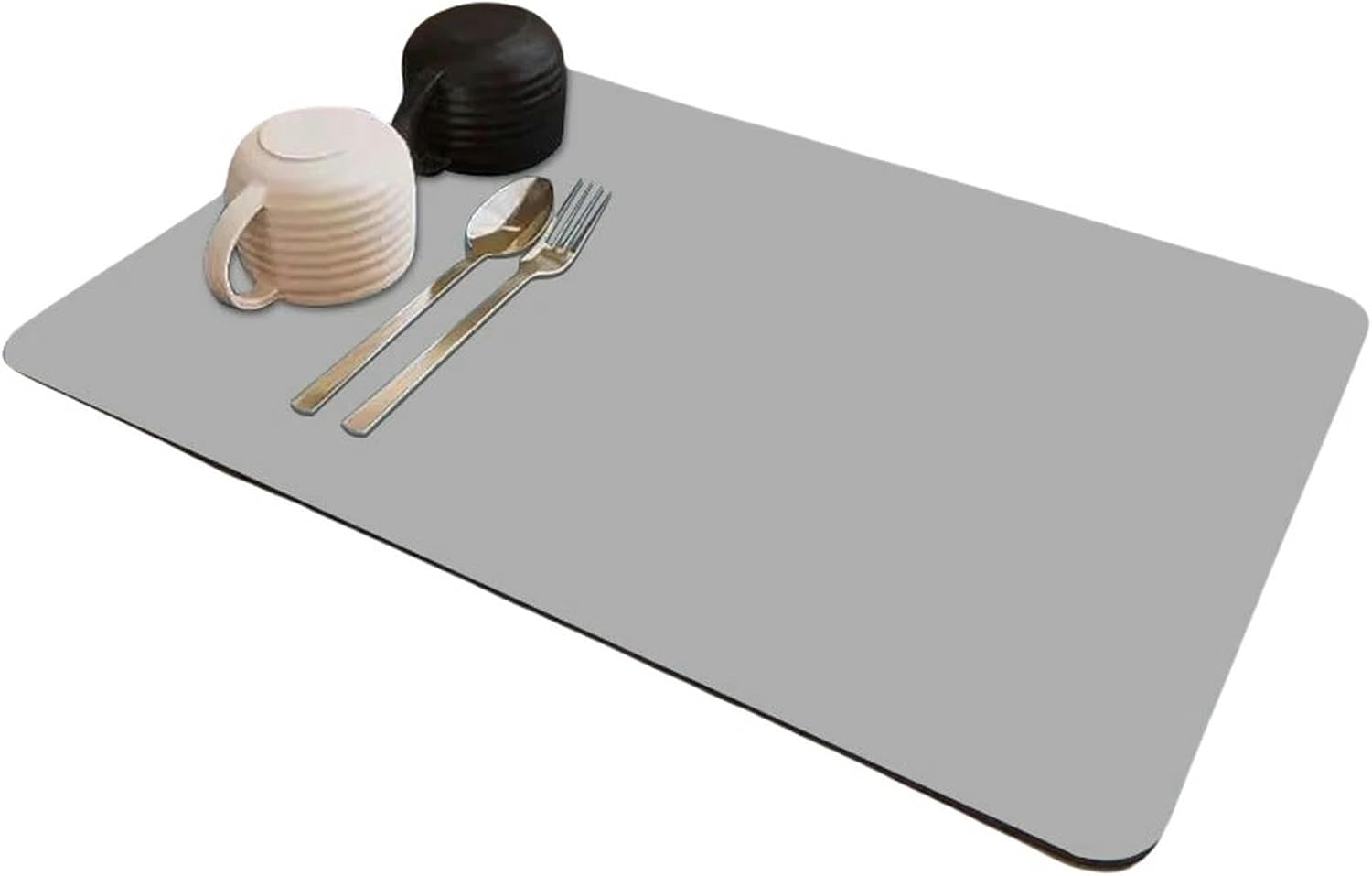 Dish drying mat Minimalist Kitchen Diatom Mud Mat Coffee Tray Countertop Drying Mat Drain Pad-Khaki-50X60cm