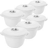 SUSTANIA Mikrowellengeschirr mit Deckel 6er Set (1,5l) Mikrowellen Geschirrset mit Dampfregelventil...