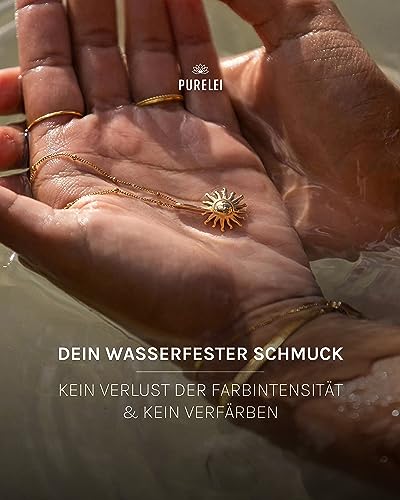 PURELEI® Sun Halsketting dames (goud, zilver en roségoud) met zonhanger (50/55 cm lengte, verstelbaar) sieraden waterdicht - Afbeelding 6