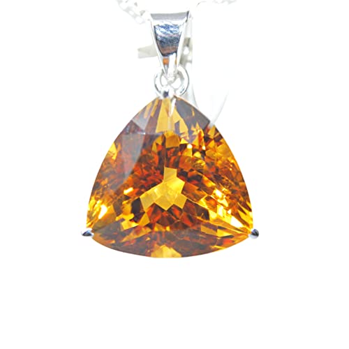 Yellow Topaz Necklace For Men & Woman/Topaz Gemstone Pendants / 20X20 Mm / 925 Sterling Silver Locktes/Charm Pendant #TOP26