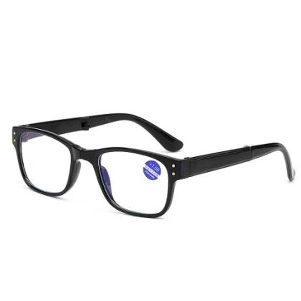 Weloveushop Folding Portable Plastic Reading Glasses Big Frame Anti-blue Light Reading Glasses