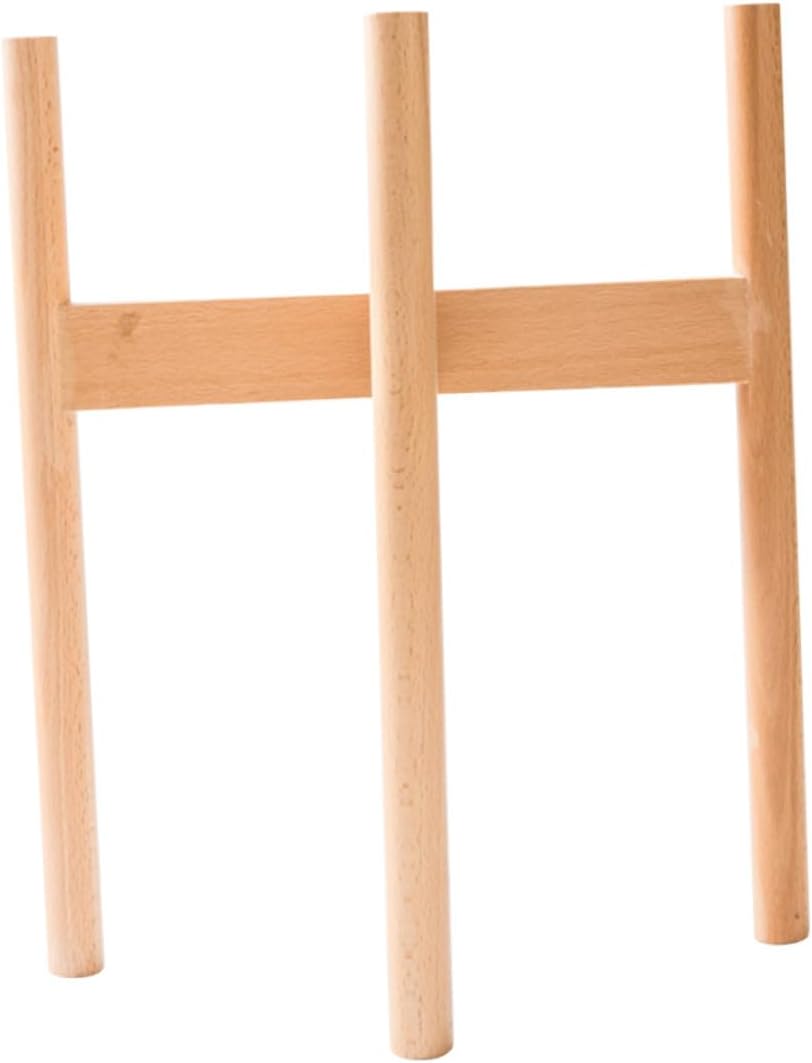 Solid Wood Flower Pot Rack for Indoor Balcony Modern Simple Wooden Plant Stand with Natural Wood Small Storage Shelf for Living and Home Decoration