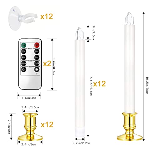 Yaungel Window Candles, 12 Pack Led Battery Operated Christmas Candles For Windows With Remote Timer Electric Candle Lights With Removable Candle Holders Suction Cups For Christmas Decorations thumb #5