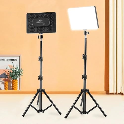 Image of GiftMax RL-11 LED Video Soft Light Panel, 35W for Studio Photography | Video Recording | Conference | YouTube,2700K-5700K CRI95+ | with Remote Control 7 ft Tripod Stand Pack of 2