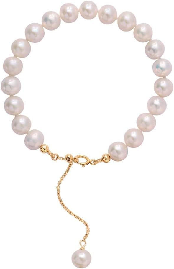 Bracelet en jade véritable et perles de finition style boudoir