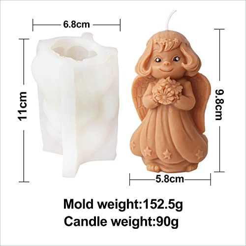 Wangfufu Candle Molds, 3D Angel Candle Mold, Angel Molds Silicone For Candles Diy Cake Chocolate Soap Mold Scented Candle Making Resin Mold #TOP2
