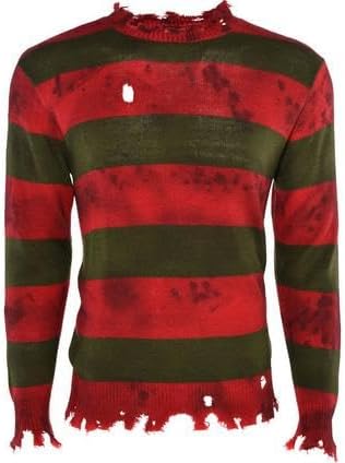 Miniatura 2 de Party City - Disfraz de Freddy Krueger para adultos, Pesadilla en Elm Street, disfraz incluye suéter de manga larga con patrón de rayas, disfraces