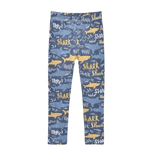 Shark Q Girls Leggings Athletic Pants Tights Stretch Bottom