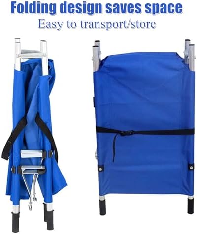 Portable Aluminum Folding Stretcher - 353 lbs Capaci Emerncy for Hospitals, Clinics, Homes, Sports, and Ambulances - Lightweight, Blue, 83x21x4.7in