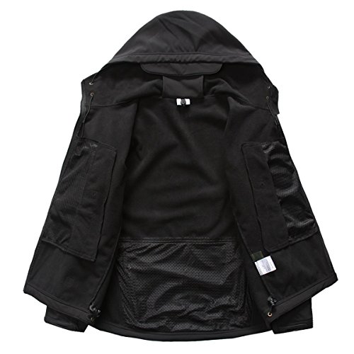 Refire Gear Men's Army Special Ops Military Tactical Jacket Softshell Fleece Hooded Outdoor Coat, Black, Us Large Which Is Equal To Asian Xl #TOP2