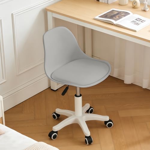 XUEGW Petit Fauteuil de Bureau, Pouf de Coiffeuse Mignon sans Bras, Chaise de Bureau réglable en Hauteur en Plastique pour Adolescentes et Filles