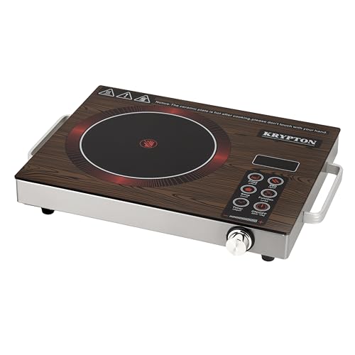 Image of Krypton Digital Infrared Cooker, Single Cooking Hob, Burner With Adjustable Temperature, Energy Saving | 2000W, KNIC6024 Brown /2 Years Warranty