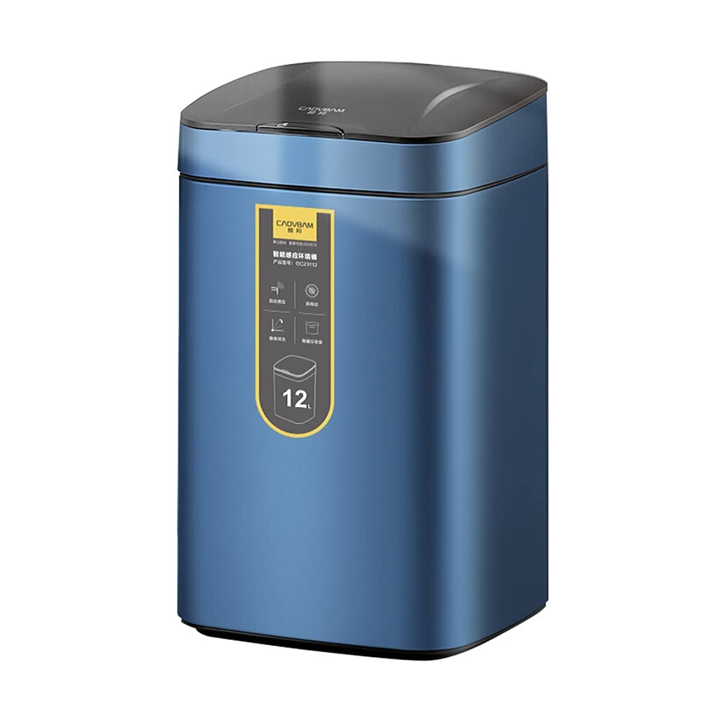 Non-contact Trash Can, Smart Sensor Opening Household Stainless Steel Waterproof Design Bedroom/kitchen(12L)