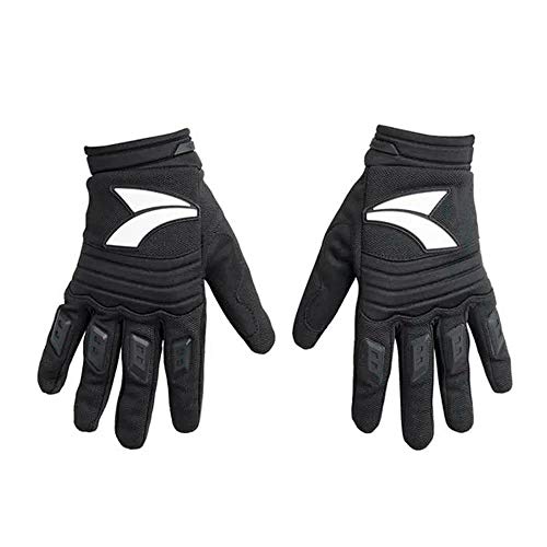 Luva para Motociclista Dedo Longo Tam. M Material Emborrachado e Couro Branco/ Preto Atrio - MT030