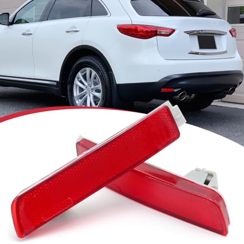 Image of Hoypeyfiy 2Pcs Rear Bumper Reflector Tail Light Left Right Fog Brake Lamp 265605C000 265655C000 Replacement for Nissan Sentra 2013-18, Murano 2009-14, QX70 Base 2014-17