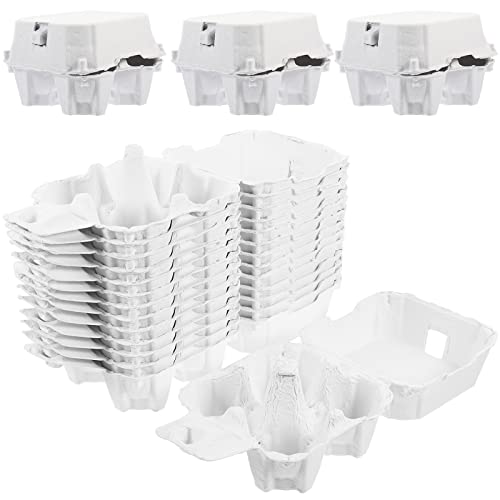 Alipis 50Pcs Egg Boxes for Chicken Eggs, 4 Count Pulp Fiber Egg Storage Container Crate Paper Holder for Home Family, Farm, Market, DIY Supplies, Egges Packing