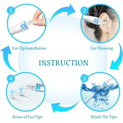 Q Grips Earwax Remover-Spiral Ear Wax Removal Tool, Reusable And Washable Soft Silicone Spiral Earwax Removal Tool, Q Grips Earwax Remover With 16 Replacement Heads For Adults And Children #TOP3