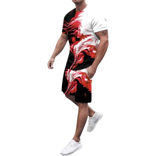 T-shirt col rond et bermuda ensemble homme coton tenue fitness sport