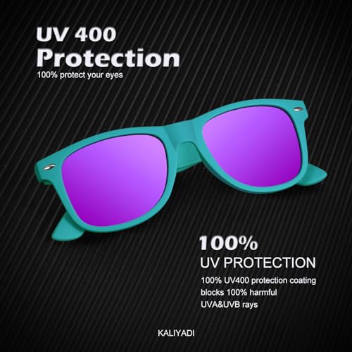 Image of KALIYADI Polarized Sunglasses for Men and Women Matte Finish Sun glasses Color Mirror Lens UV Blocking (3 Pack)