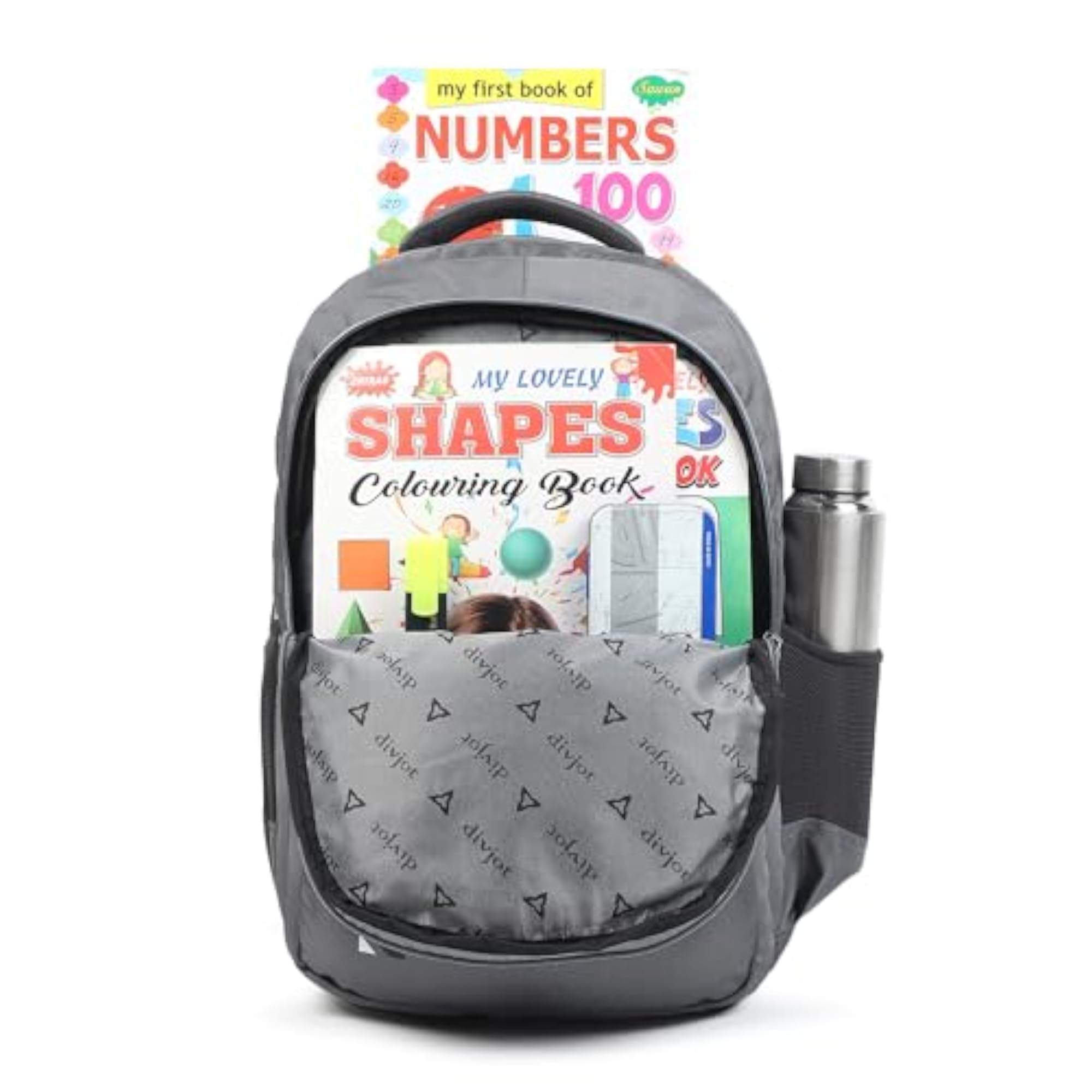Durable Stylish School Bag with 3 Compartments, Grey