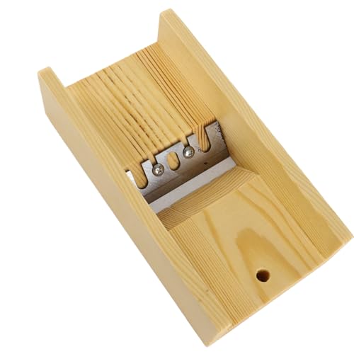 Caja de cajón cortadora de biseladora de jabón, herramienta de afeitado para hacer jabón de madera, molde cortador de pan de velas hecho a mano para hacer pasteles, pizza,