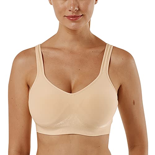 Vertvie Women's Wirefree Bras Seamless Full Coverage Plus Size Sports Bra for Sleeping Yoga Workout Everyday Wear Bralette - Main Image