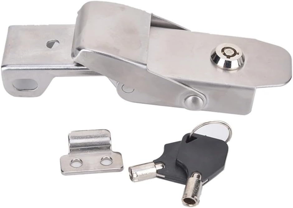 Latch, Stainless Steel Spring Latch Clamp - Box Case Shipping Device Cabinet Locking Tool - Twist Knob Keyed Locking Hasp For Wooden Case Box