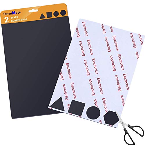 Black Rubber Feet 16Pcs Self Adhesive Rubber Feet + Rubber Non Slip Pads Self-Stick 2 Pieces Black Rubber Pads Anti Skid 4X6 Inch #TOP4