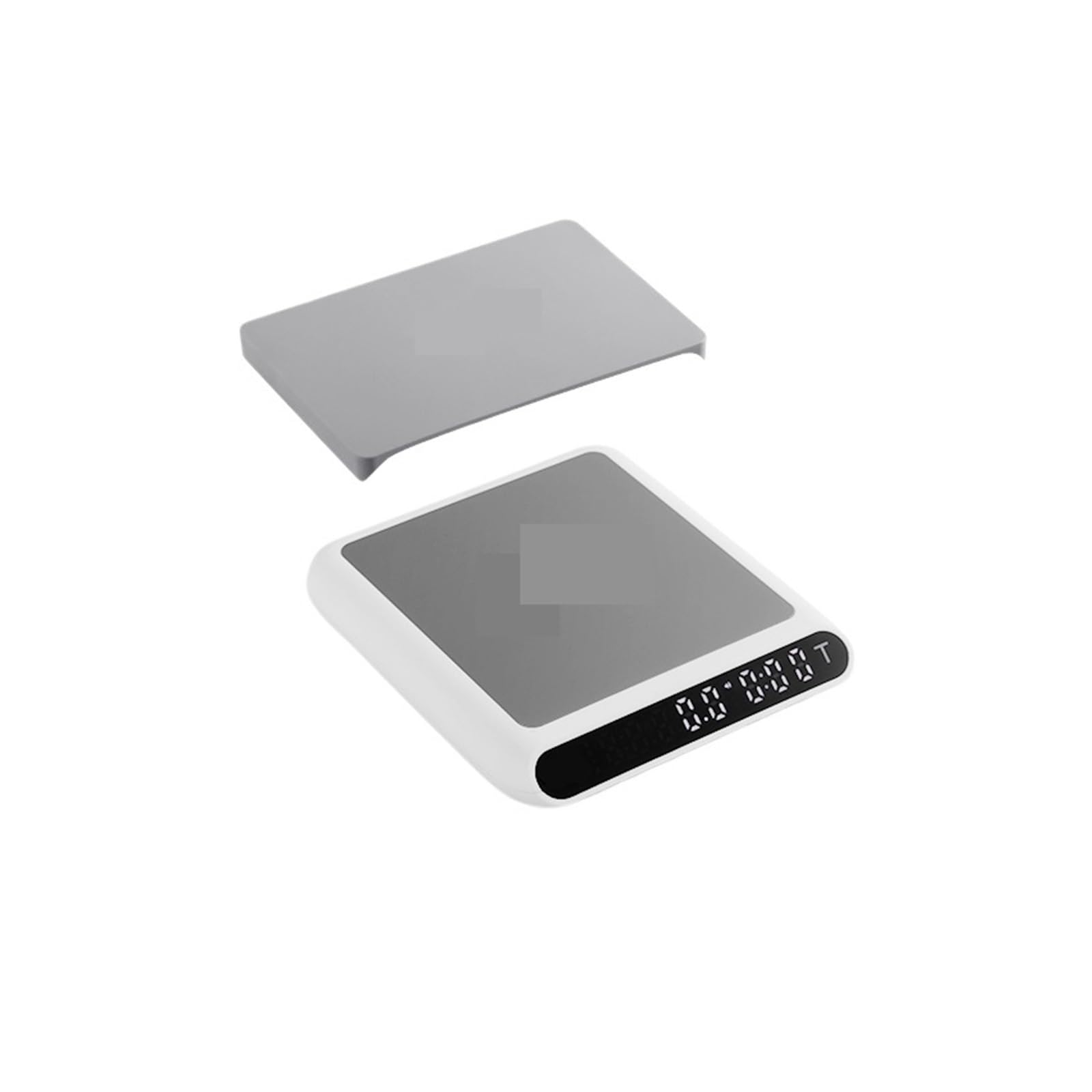 Bascula de Cocina, Báscula electrónica inteligente for café expreso con temporizador automático y carga USB for cocina y cafetería.(White Scale)