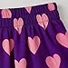 Women Boho Chiffon Skirts, Cute Love Print High Waist Flowy Casual Skirts Going Out Fashion Clothes Purple
